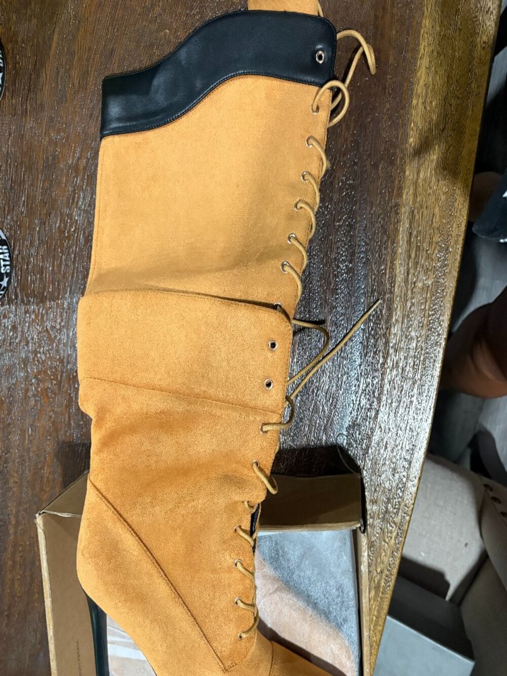 Ladies High Heel Heeld Combat Boot Shoes sz 9 NEW NIB